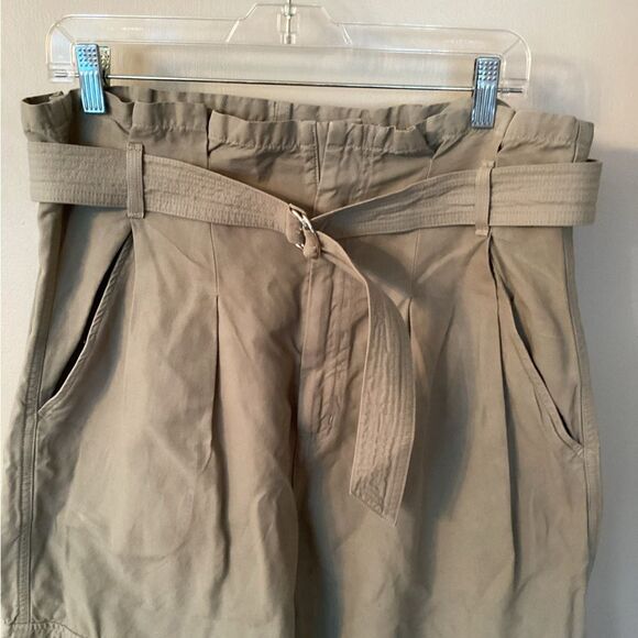 CITIZENS OF HUMANITY GREEN WIDE LEG LIZETTE PAPERBAG WAIST CARGO TROUSER PANTS - Picture 4 of 9